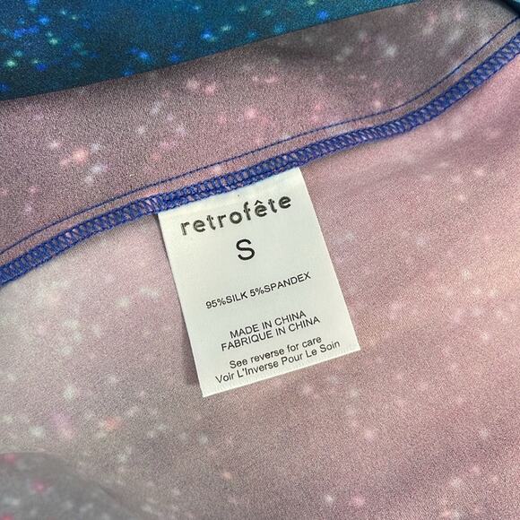 Retrofete Purple Solar Marlene Silk Cowl Neck Maxi Dress Size Small - Picture 8 of 8